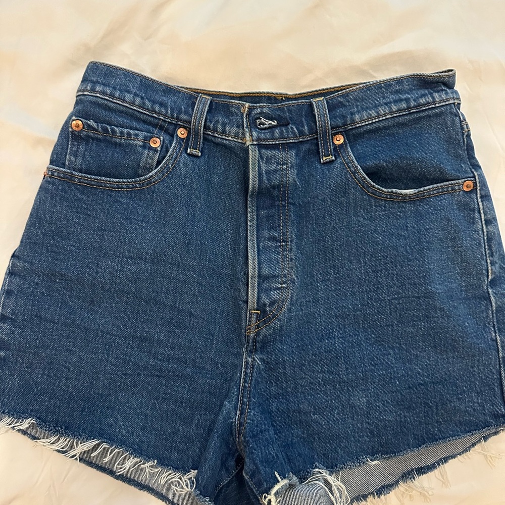 Levi Ribcage Denim Blue Women's Shorts